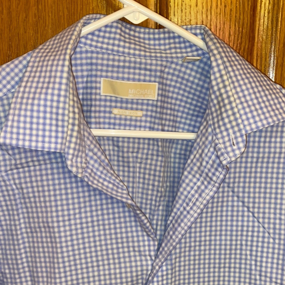 Michael Kors Light Blue Gingham Shirt - Picture 6 of 6